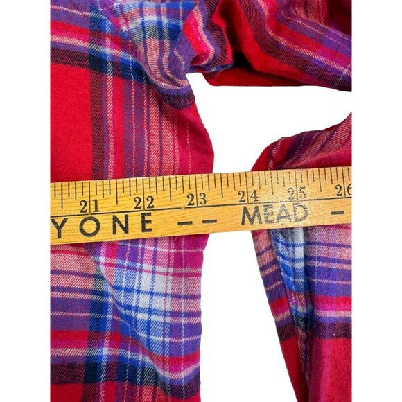 Orvis Womens Flannel Plaid Button-Up Long Sleeve Shirt XL Red Blue - Picture 6 of 10